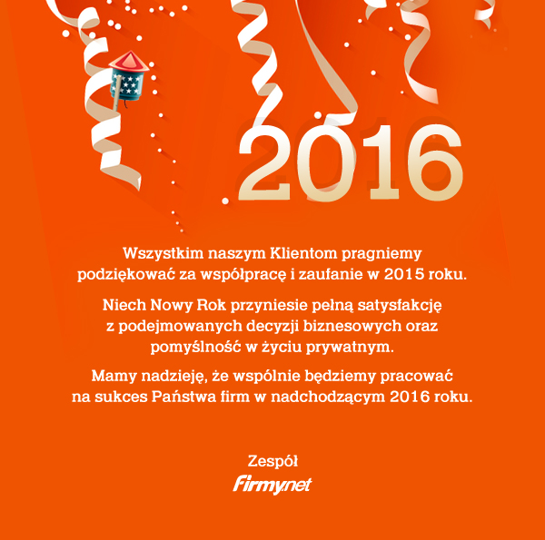 Życzenia na  Nowy rok od zespołu Firmy.net